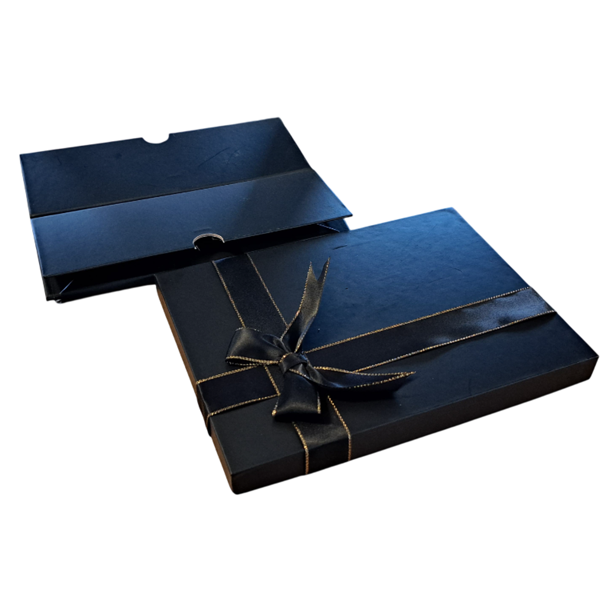 Black Rigid Gift Box With Bow 225x160x85mm