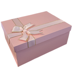 Pink Rigid Gift Box With Bow 225x160x85mm