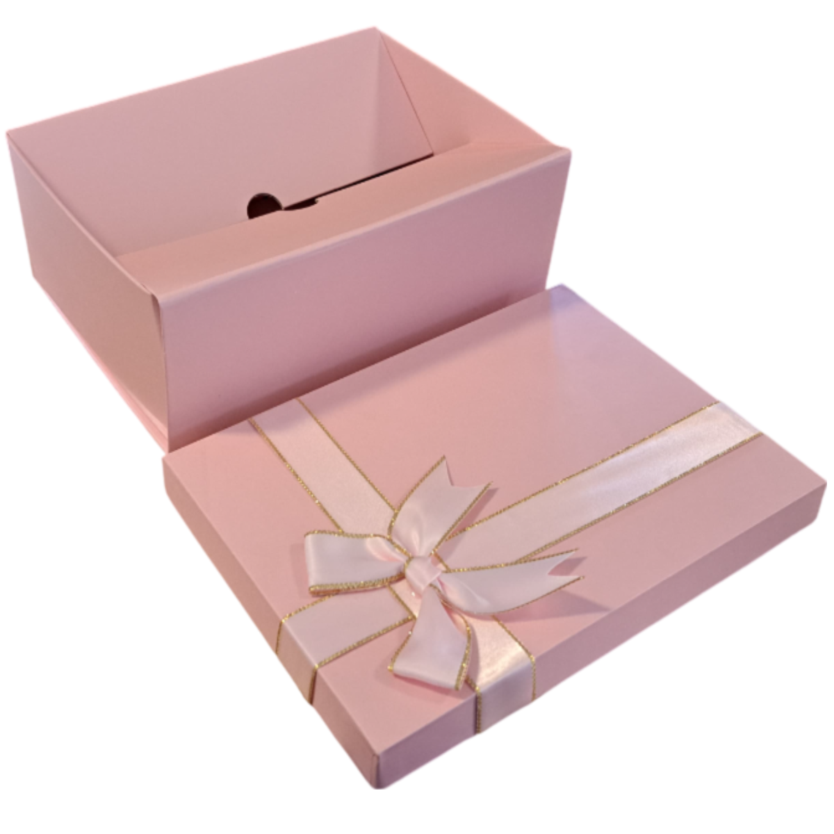 Pink Rigid Gift Box With Bow 225x160x85mm