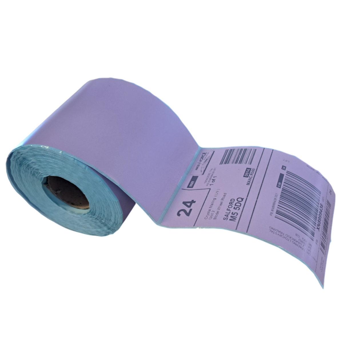 Purple Thermal Labels Rolls 4 x 6 inch (1 Roll = 350 Individual Labels)