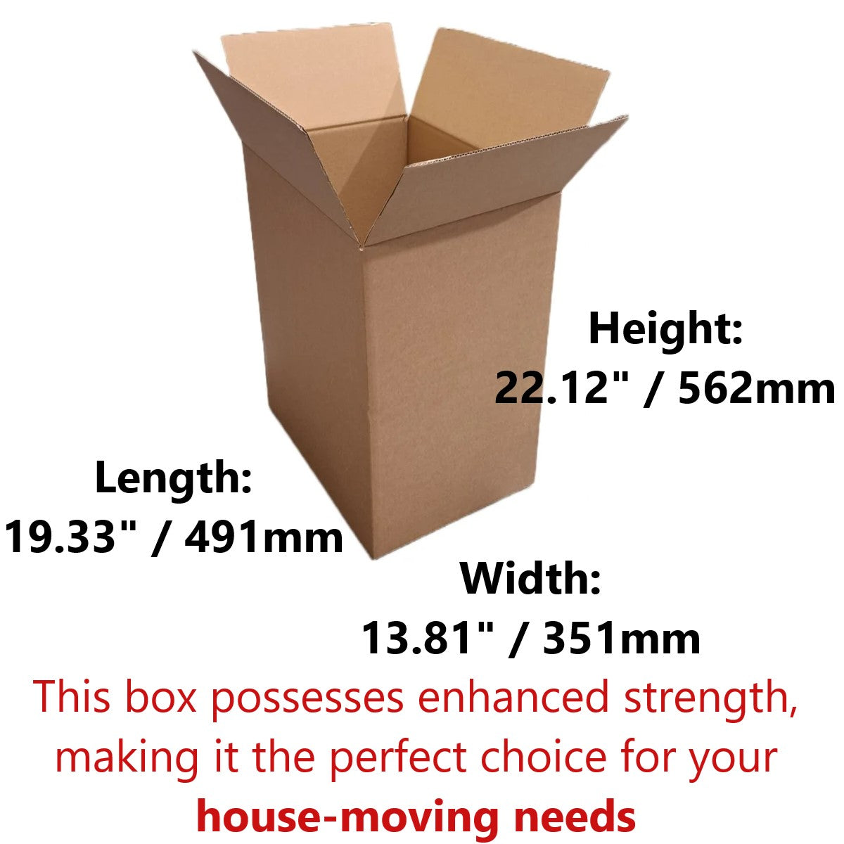 19.33 x 13.81 x 22.12 inch Single Wall Cardboard Boxes (SD25-Single)