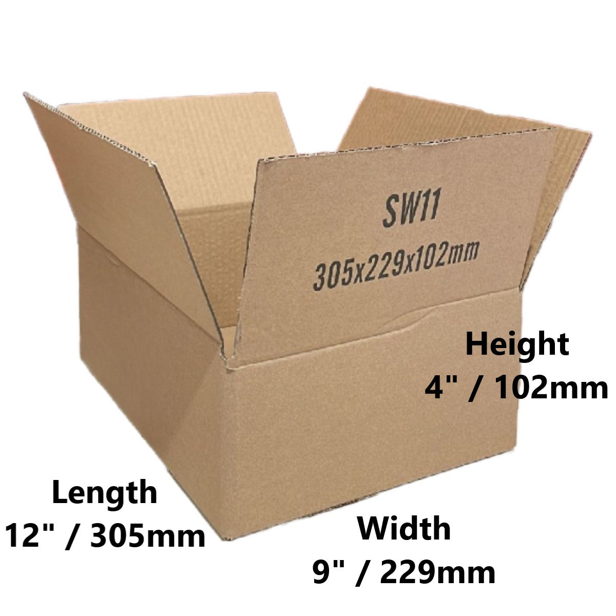 12 x 9 x 4 inch Single Wall Cardboard Boxes (SW11)