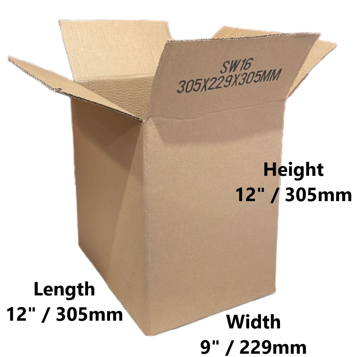 12 x 9 x 12 inch Single Wall Cardboard Boxes (SW16)