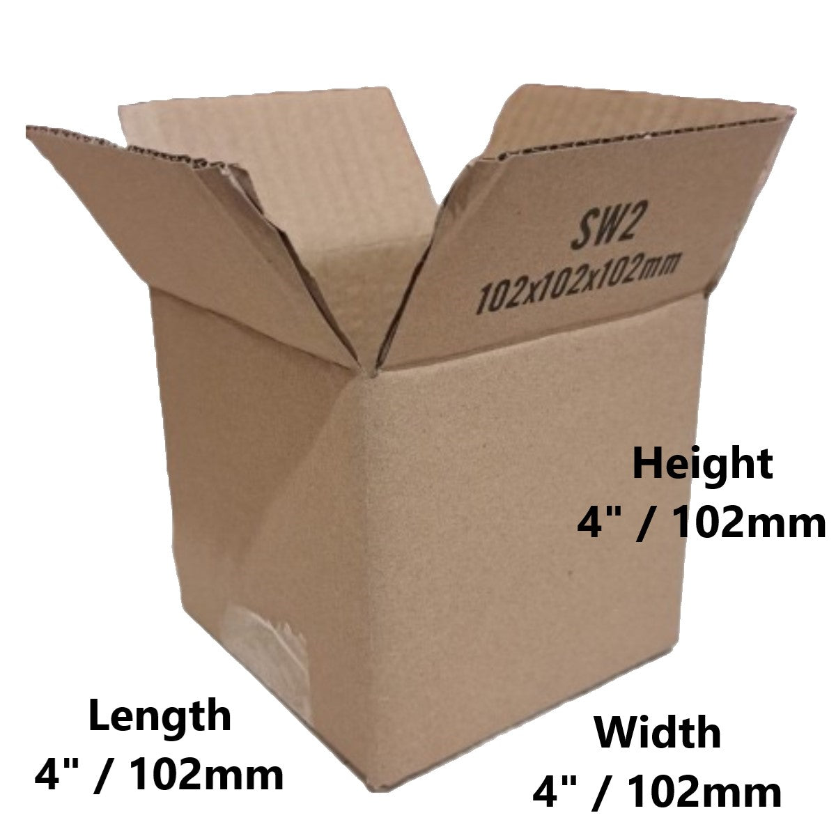 4 x 4 x 4 inch Single Wall Cardboard Boxes (SW2)