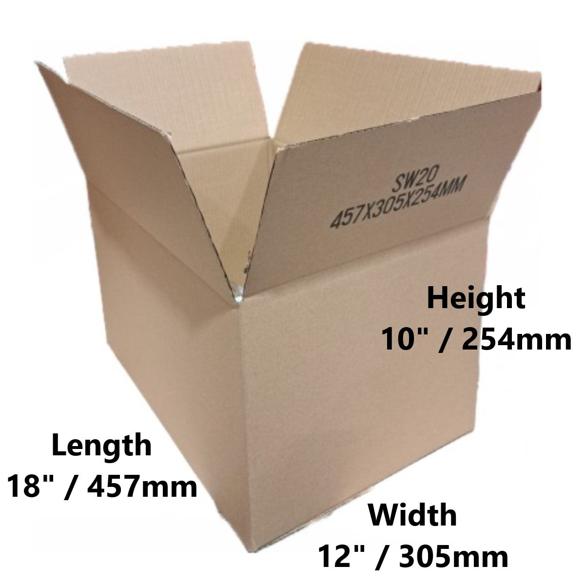 18 x 12 x 10 inch Single Wall Cardboard Boxes (SW20)