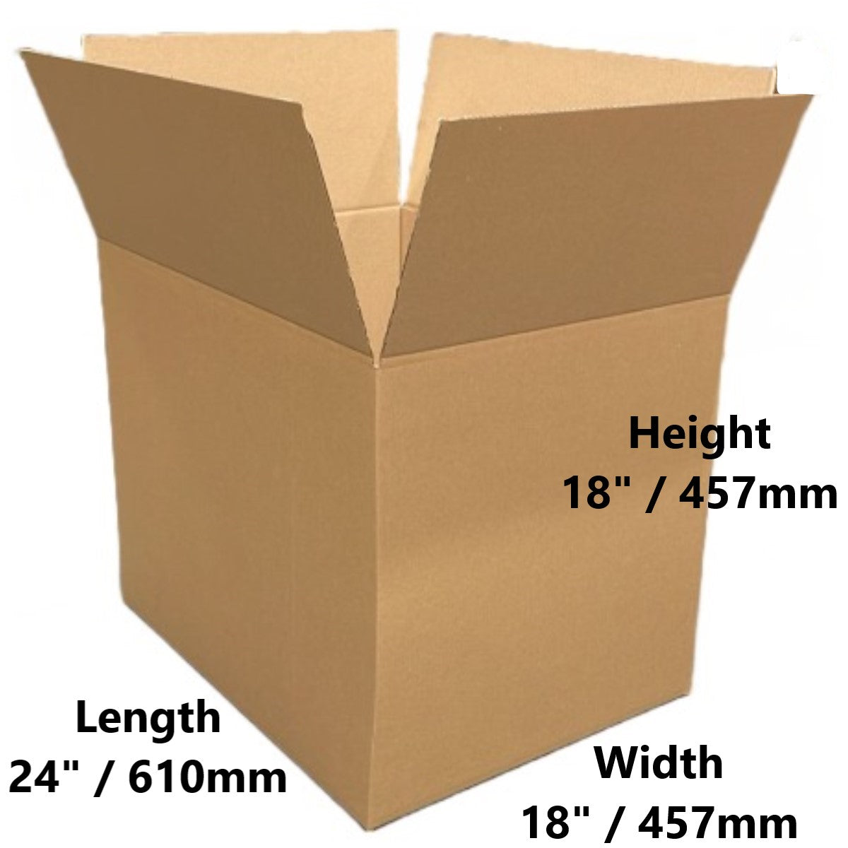 24 x 18 x 18 inch Single Wall Cardboard Boxes (SW22)