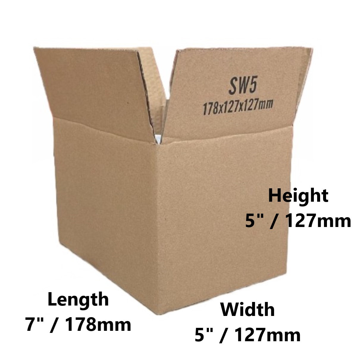 7 x 5 x 5 inch Single Wall Cardboard Boxes (SW5)