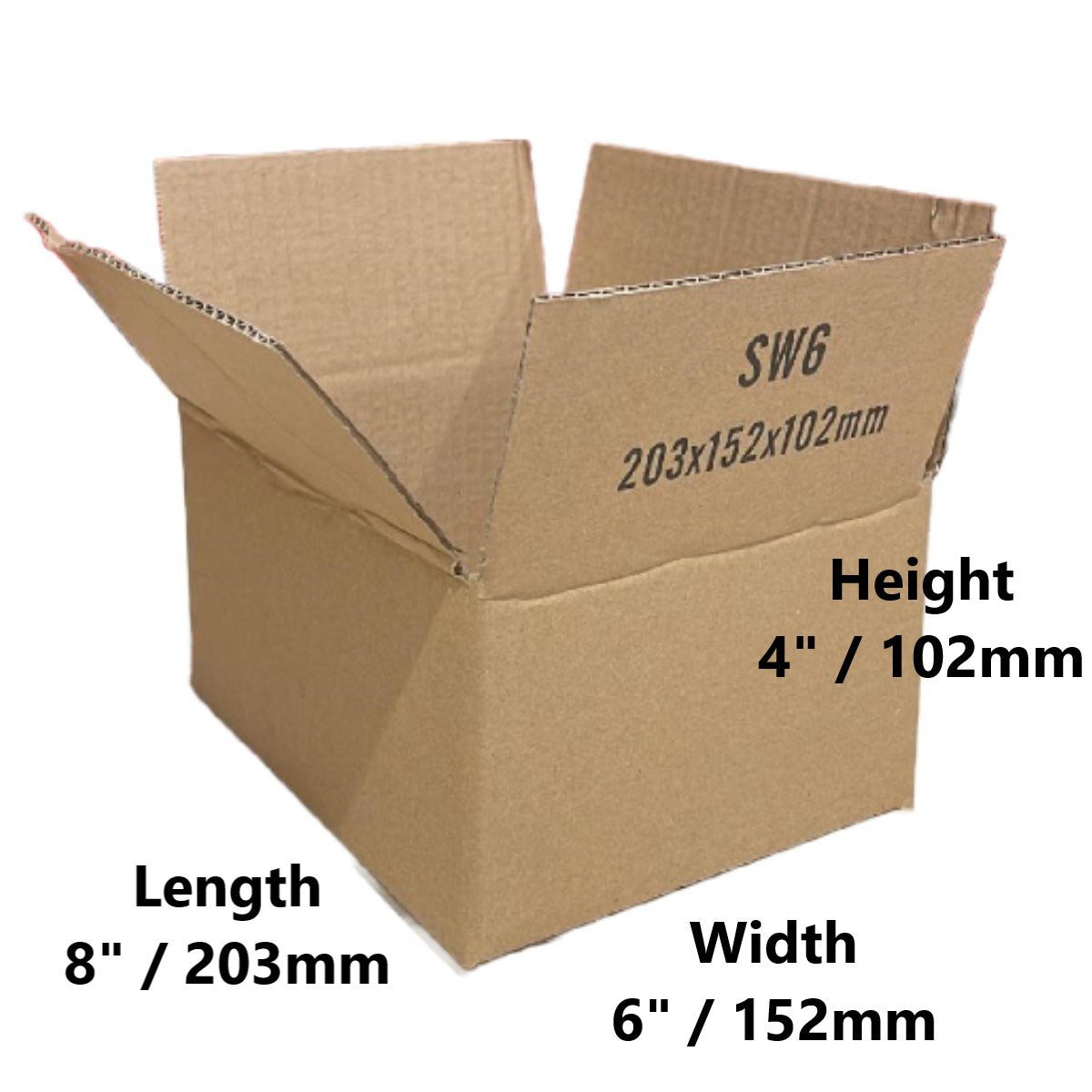8 x 6 x 4 inch Single Wall Cardboard Boxes (SW6)