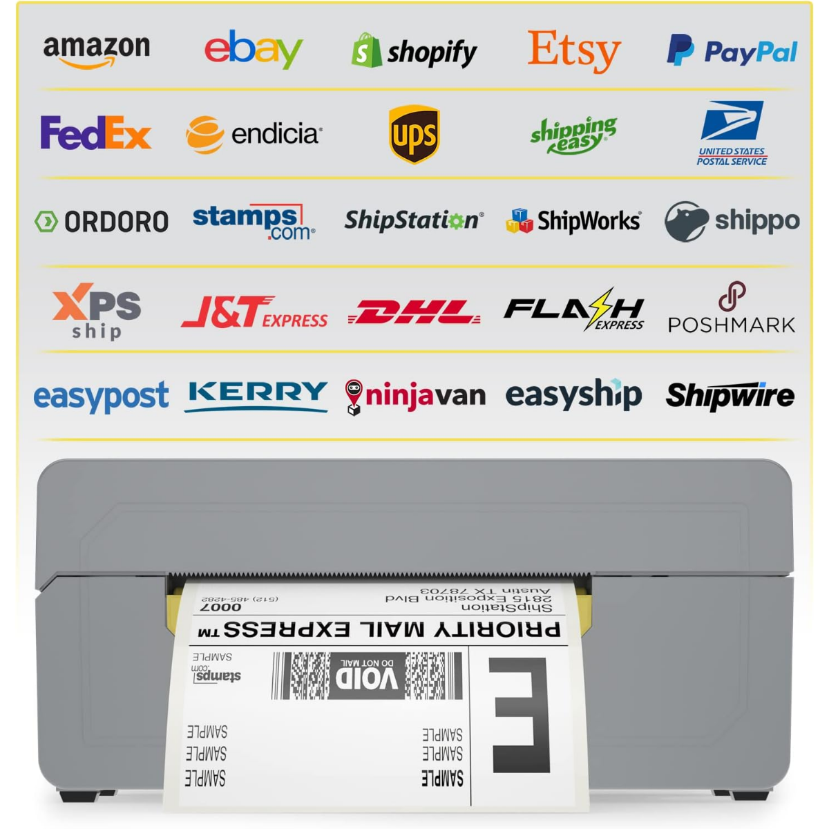 OFFNOVA Bluetooth & USB Thermal Shipping Label Printer