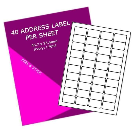 40 Address Labels Per Sheet