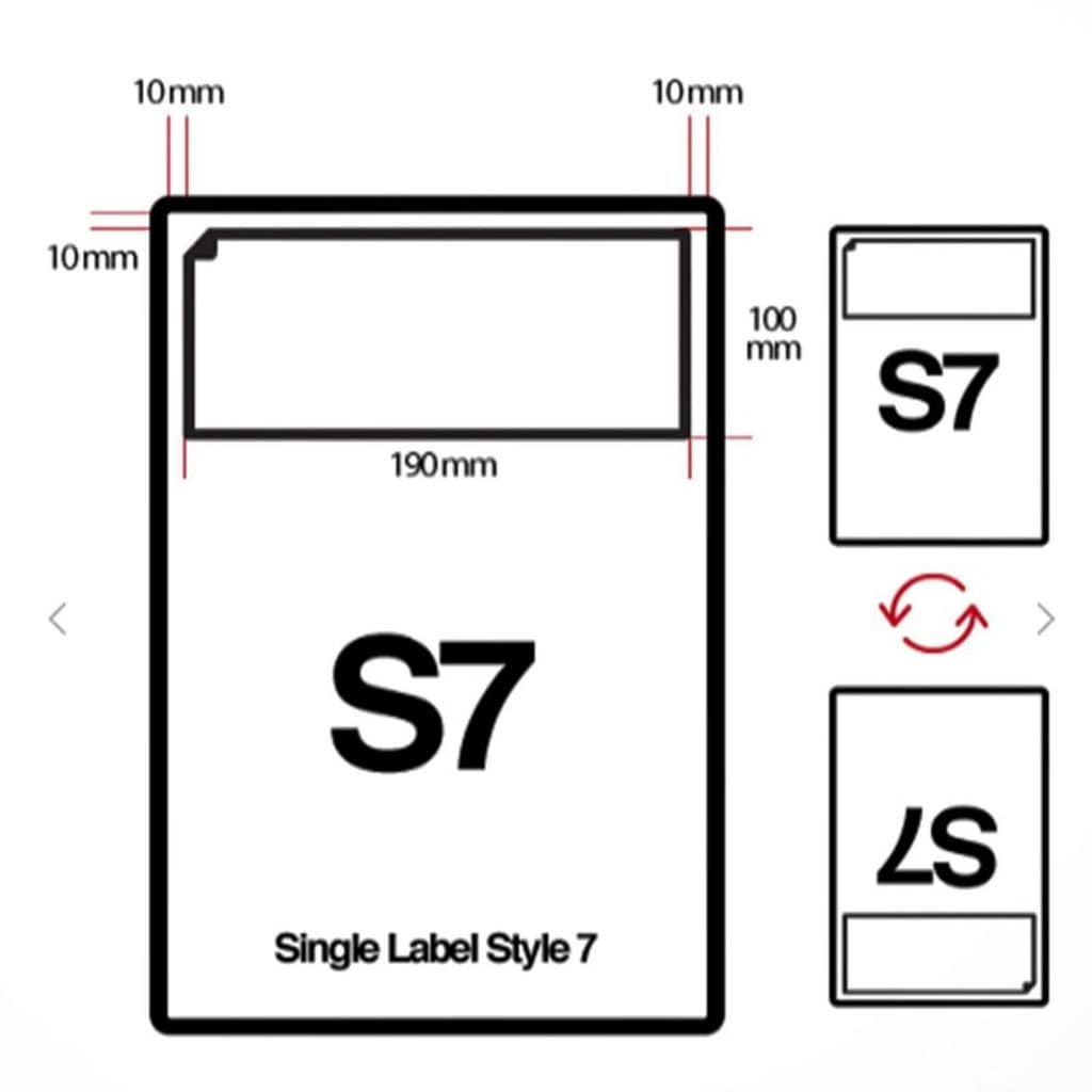 Integrated Labels 190mmX100mm (S7)