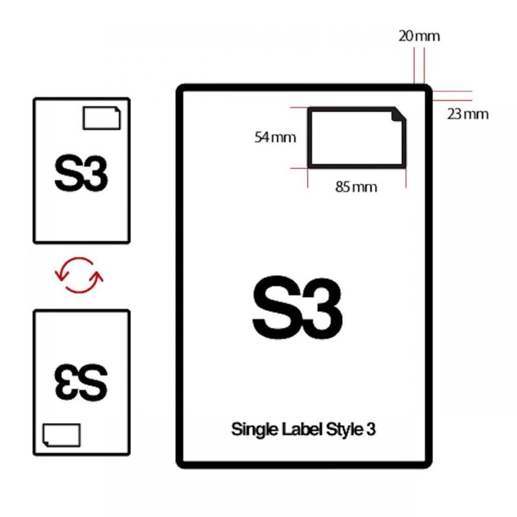 Integrated Labels 85mm X 54mm (S3)