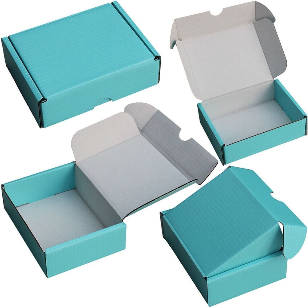 F5 Blue 8 x 6 x 4 inch Postal Boxes for shipping and mailing