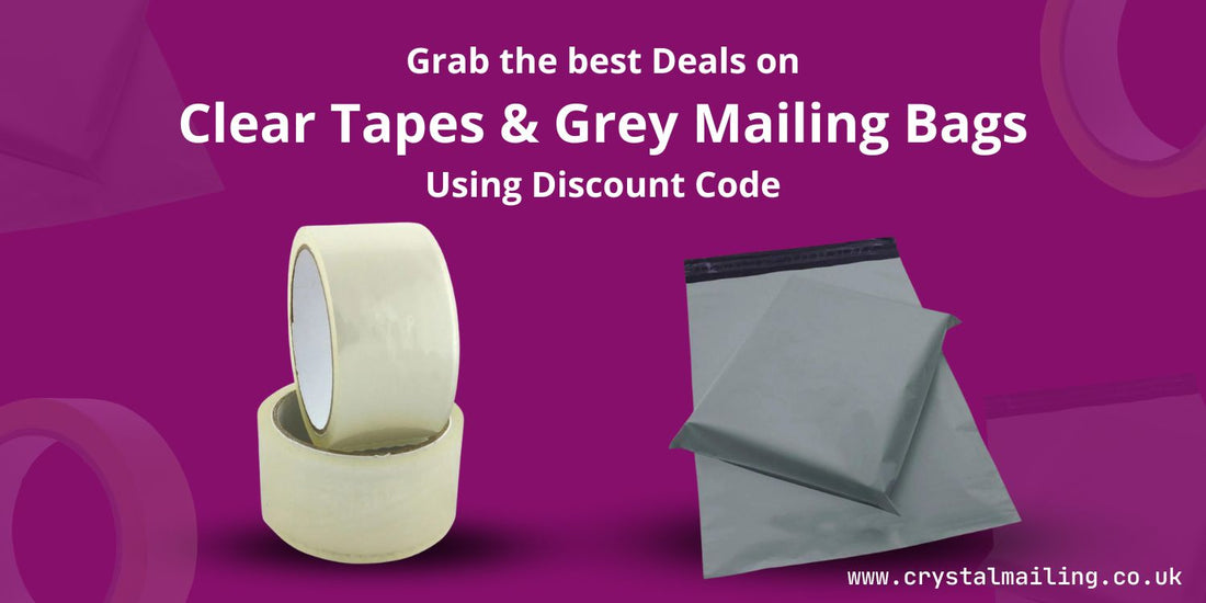 Grab the best Deals on Clear Tapes and Grey Mailing Bags Using Coupon Code
