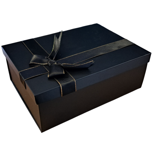 Black Rigid Gift Box With Bow 290x210x105mm