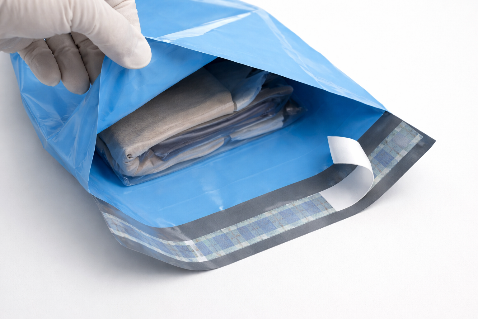 4.5 x 7 inch Blue Poly Mailing  Bags