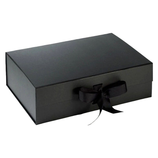 Black Gift Box With Ribbon 260x190x80mm