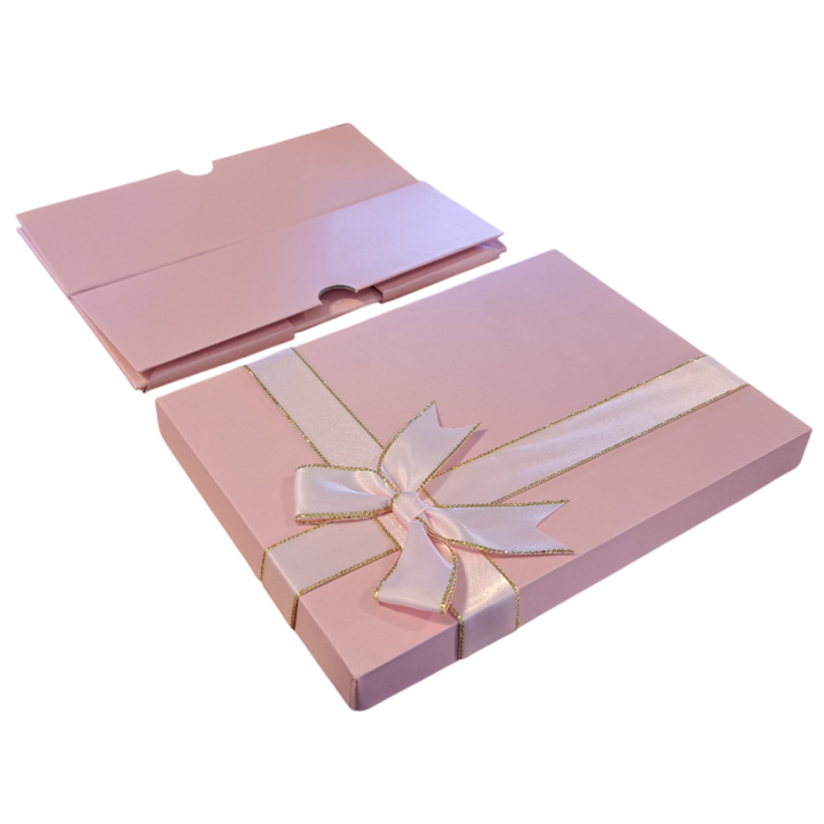 Pink Rigid Gift Box With Bow 290x210x105mm