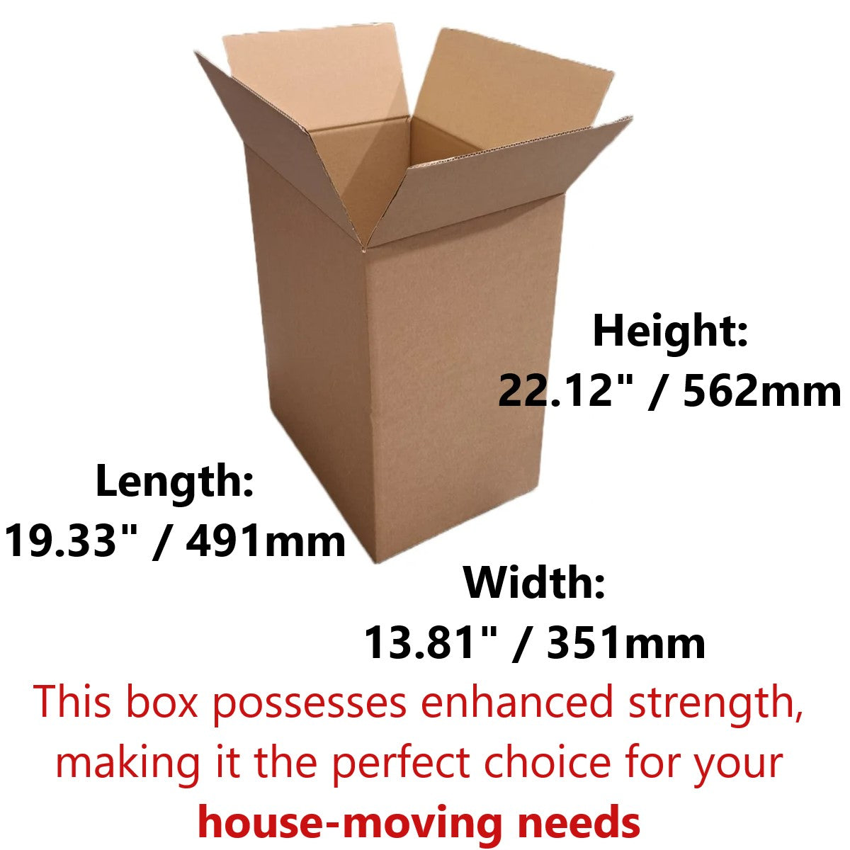 19.33 x 13.81 x 22.12 inch Single Wall Cardboard Boxes (SD25-Single)