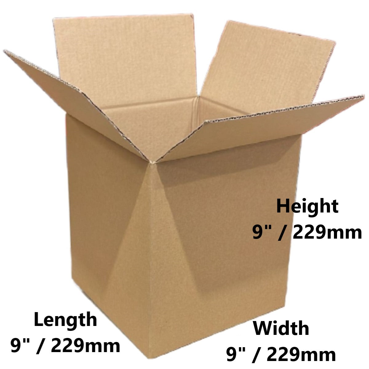 Box Wide 9 9 x 9 x 9 inch Single Wall Cardboard Boxes (SW10) – Crystal Mailing