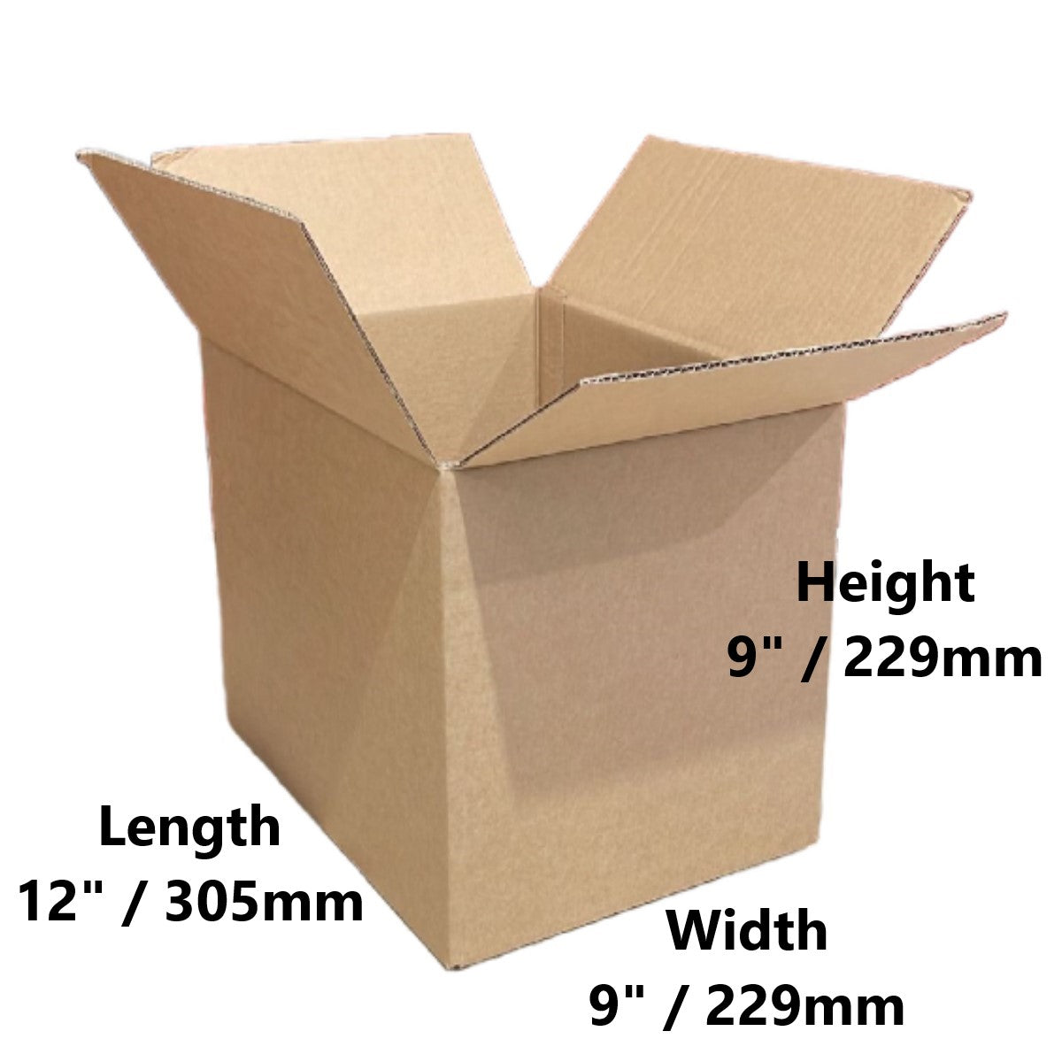 12 x 9 x 9 inch Single Wall Cardboard Boxes (SW15)