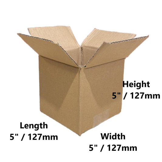 5 x 5 x 5 inch Single Wall Cardboard Boxes (SW3)