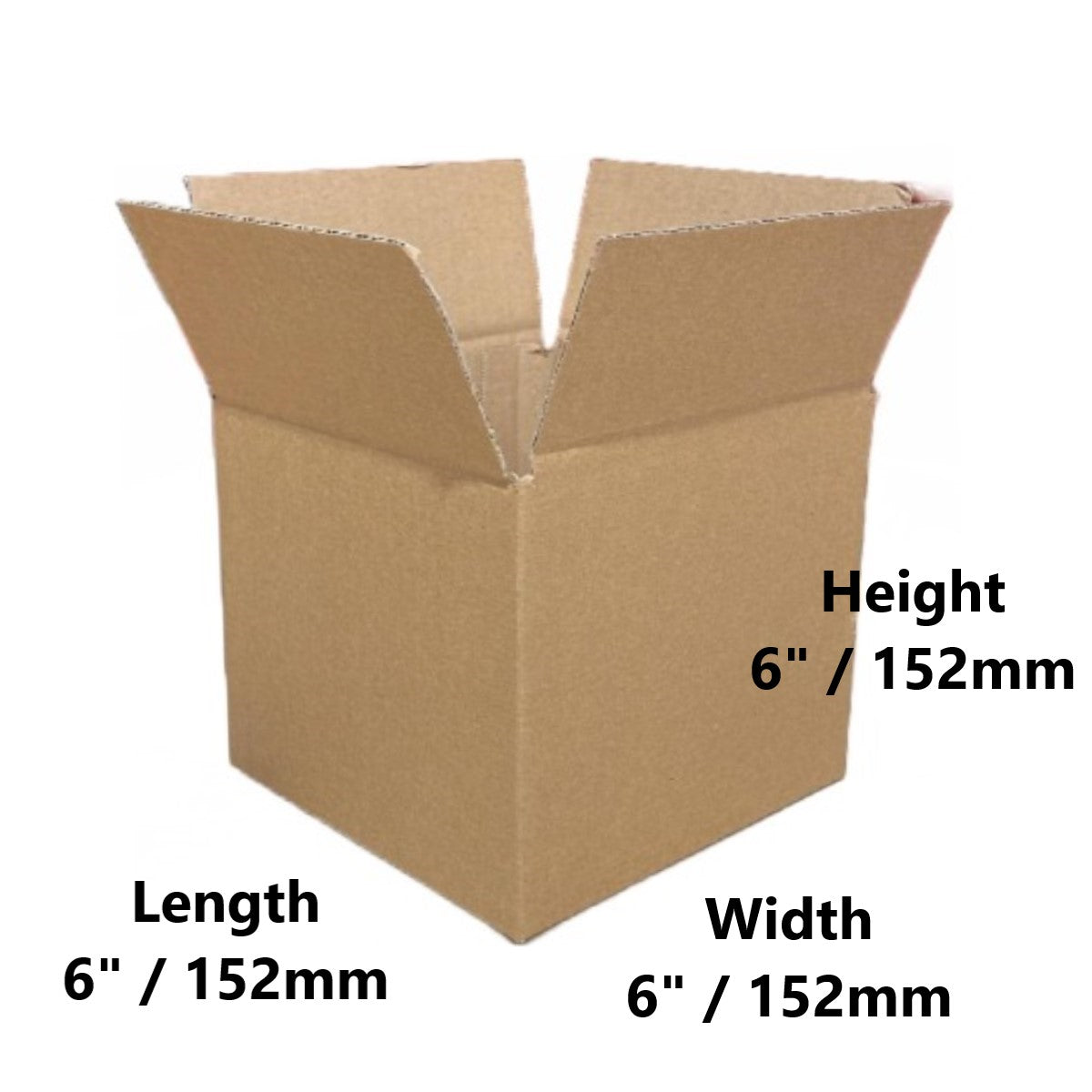 6 x 6 x 6 inch Single Wall Cardboard Boxes (SW4)