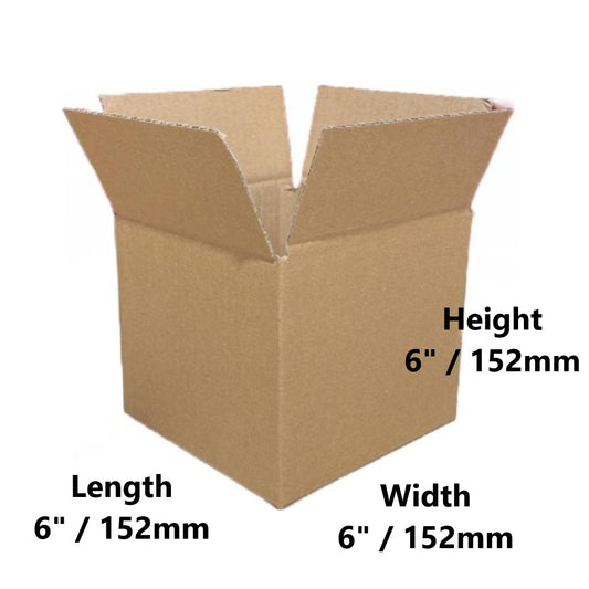 6 x 6 x 6 inch Single Wall Cardboard Boxes (SW4)