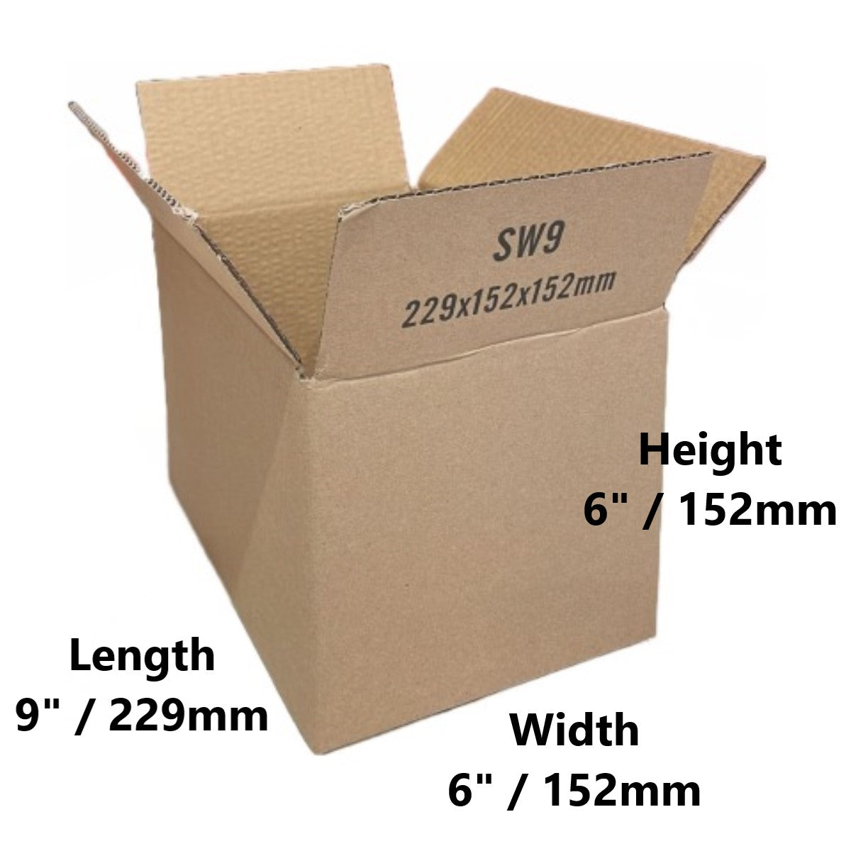 9 x 6 x 6 inch Single Wall Cardboard Boxes (SW9)