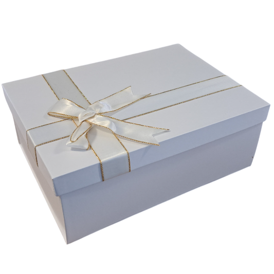 White Rigid Gift Box With Bow 290x210x105mm