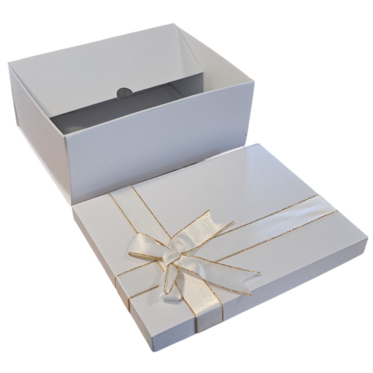 White Rigid Gift Box With Bow 225x160x85mm