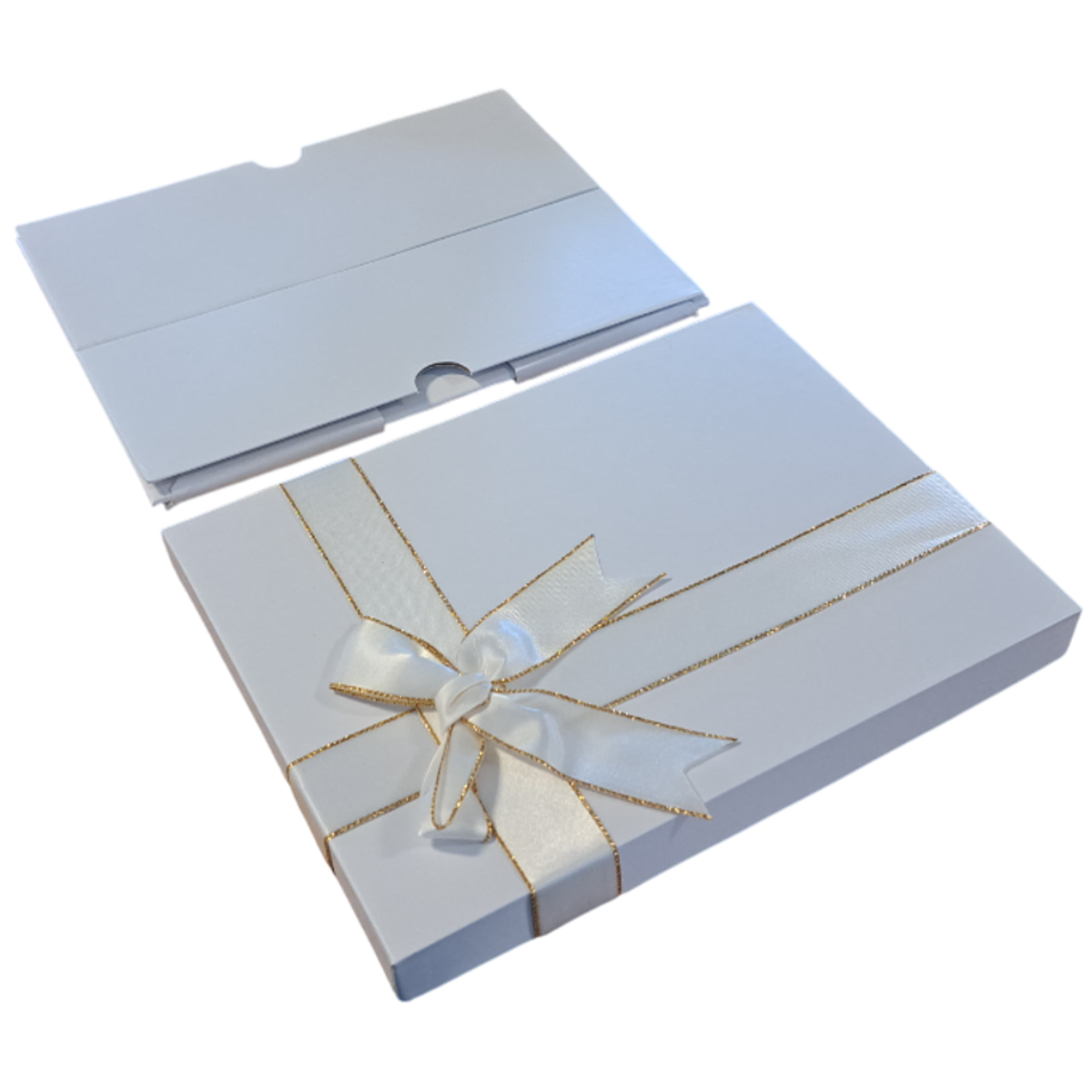 White Rigid Gift Box With Bow 225x160x85mm