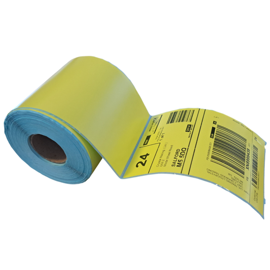 Yellow Thermal Labels Rolls 4 x 6 inch (1 Roll = 350 Individual Labels)