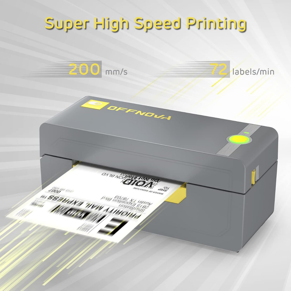 OFFNOVA Bluetooth & USB Thermal Shipping Label Printer