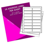 16 address Label Per Sheet
