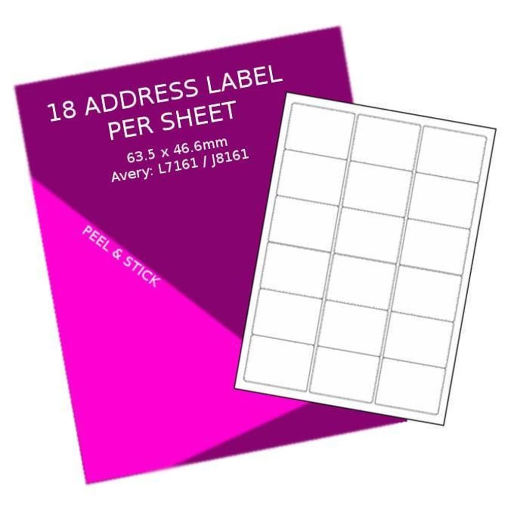 18 address Label Per Sheet