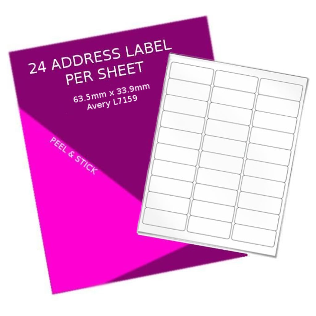 24 address Labels Per Sheet