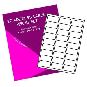 27 Labels Per Sheet