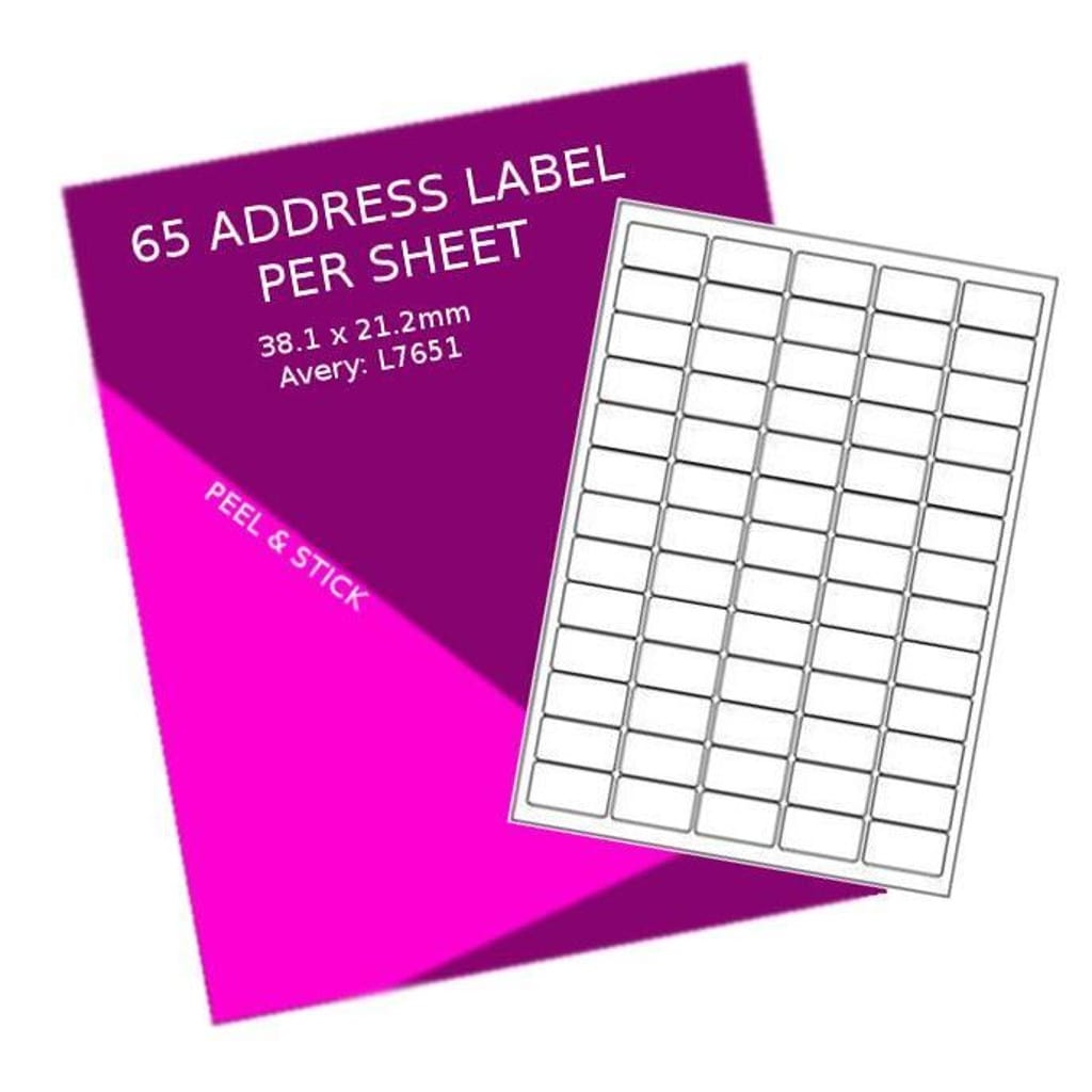 65 address Labels Per Sheet