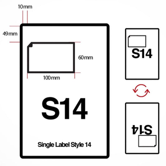 Integrated Labels 100mm X 60mm (S14)