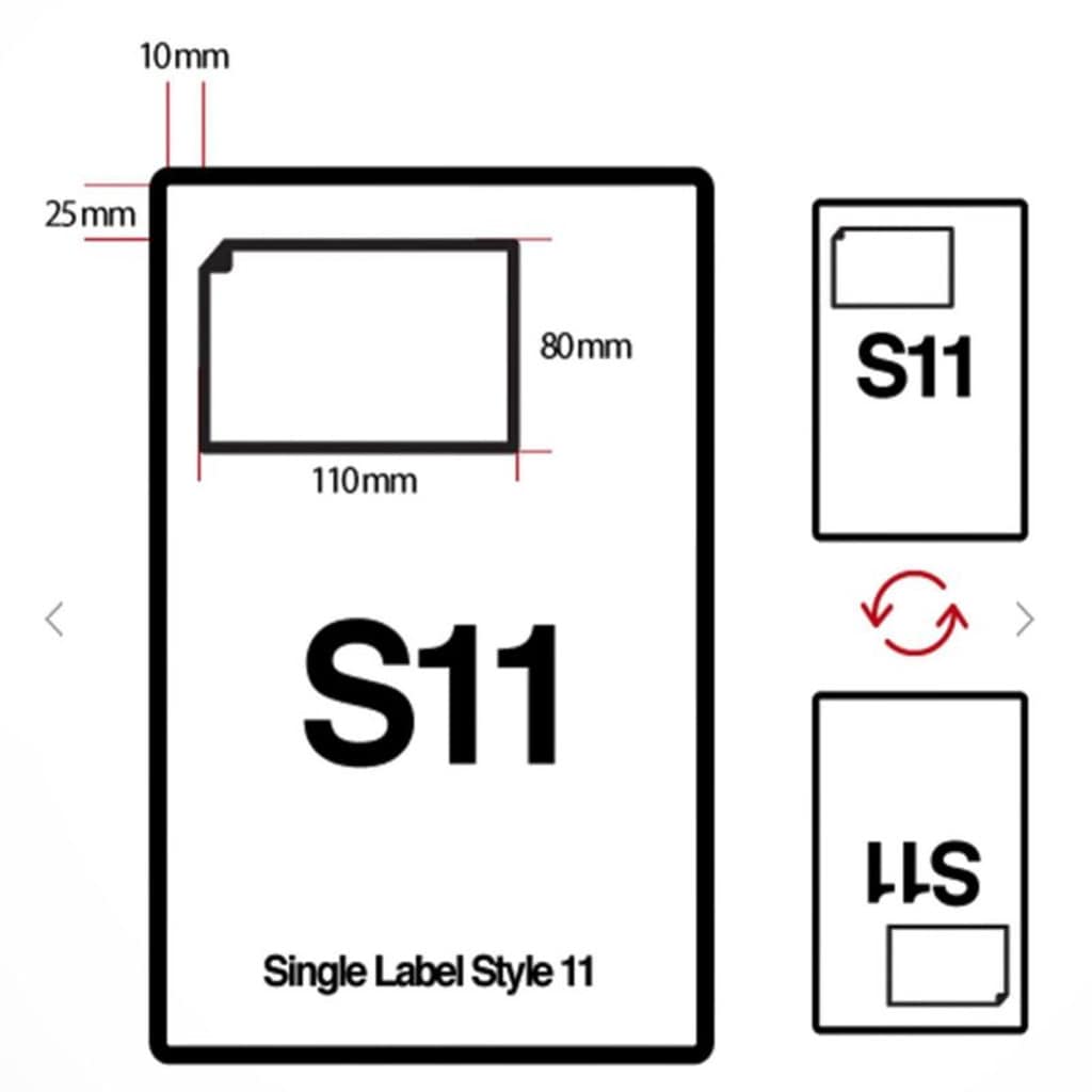 Integrated Labels 110mm X 80mm (S11)